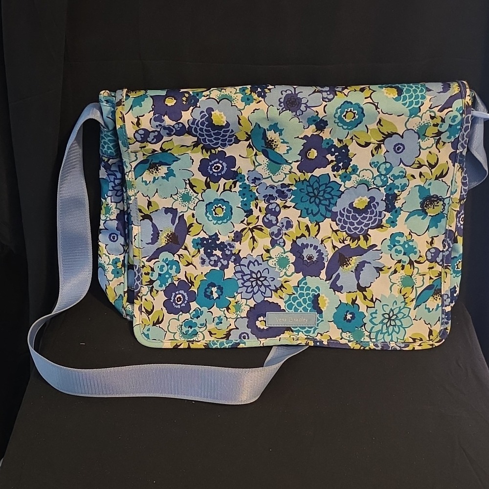 Vera Bradley Blueberry Blooms Crossbody Messager Bag